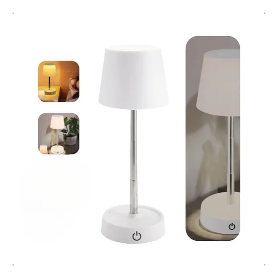 Abajur Luminária Mesa Led Touch Retrátil Recarregável Usb