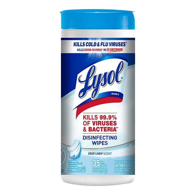 Lysol Toallitas Desinfectantes Superficies Crisp Linen 35pz