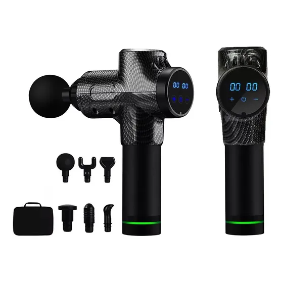 Pistola Masajeadora Muscular Profesional 6 Velocidades Color Negro