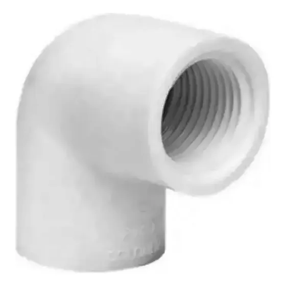 Codo Pvc De 1/2 Con Rosca Para Aguas Blancas