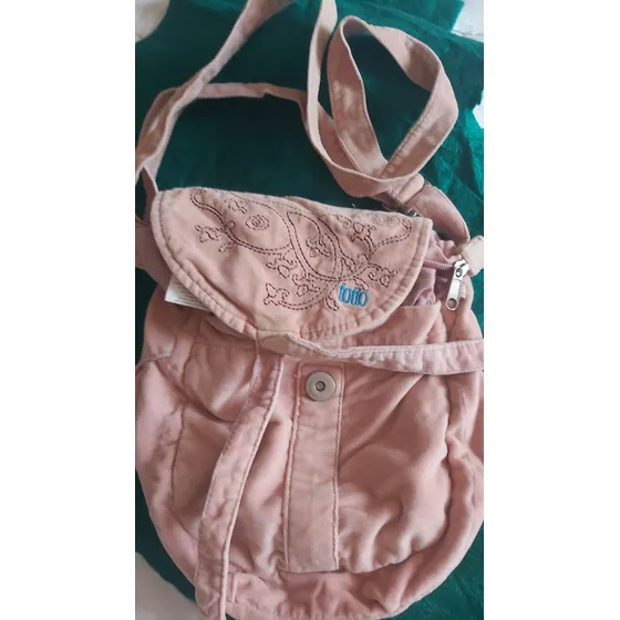 Cartera Bolso Juvenil Tela Gamuza Totto Casi Nueva