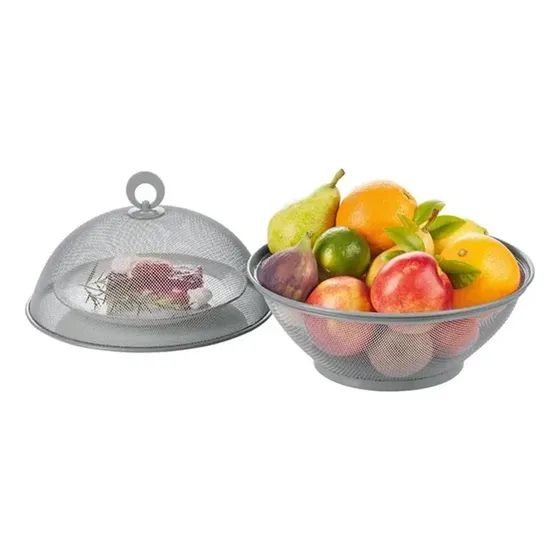 Cesta Frutas De Malla Con Tapa Para Proteger De Insectos