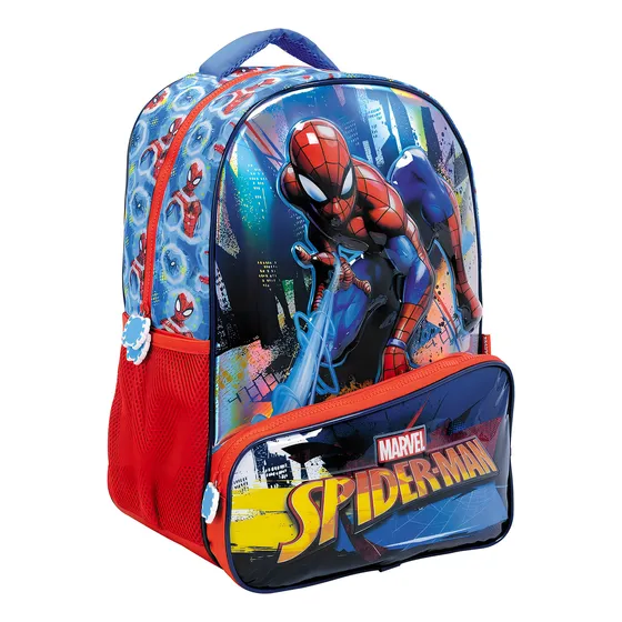 Mochila Escolar Espalda Spiderman 17 Pulgadas Wabro Color Rojo/Azul