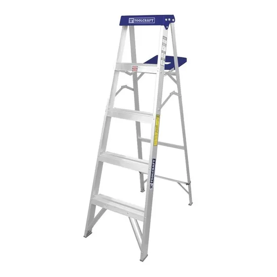 Escalera 4 Escalones Tijera Aluminio Toolcraft Tc3207