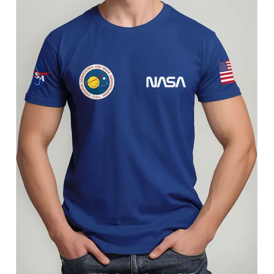 Camiseta Masculina Nasa Espace Geek Nerd Estilosa Colorida