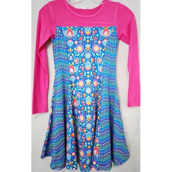 Vestido Marca Chooze Niña Delicra Manga Larga Casual Playa
