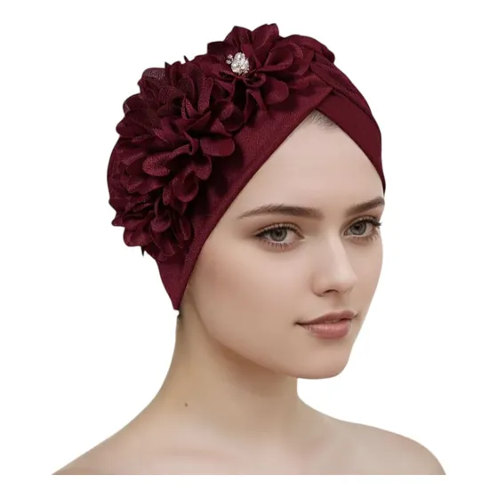 Gorro 3 Flores Elegante Y Cómodo