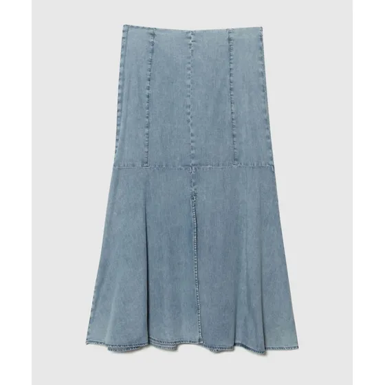 Falda Mujer Patprimo Largo Azul Algodón 30140359-581