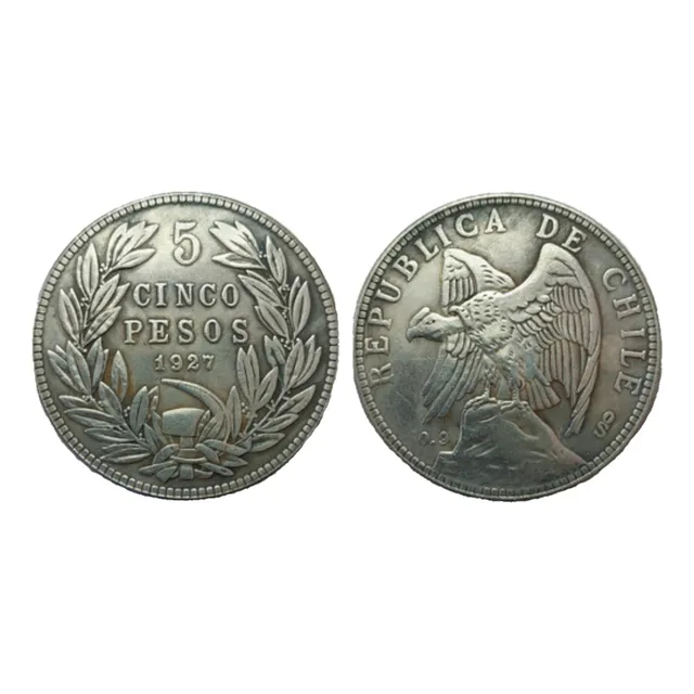 Moneda 5 Pesos Chile 1927 Reproducción, Colección