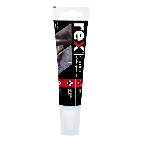 Silicona Alta Temperatura Roja Pomo 70ml Rex