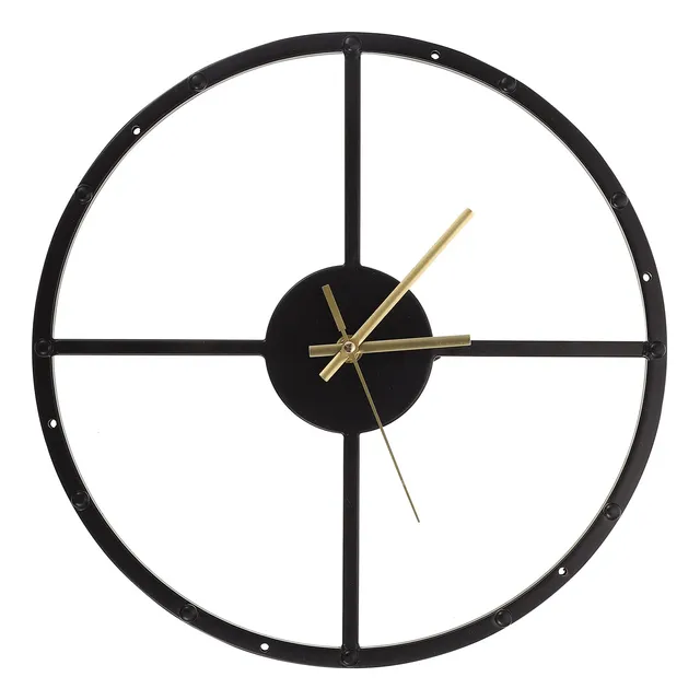 Vosarea Reloj Pared Metal Europeo Industrial Redondo Hierro