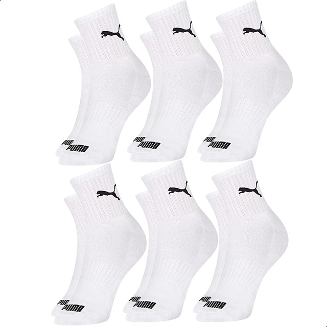 6 Pares Meias Puma Cano Médio Alto Academia Algodão Original 6 Pares Meias Puma Cano Médio Alto Academia Algodão Original