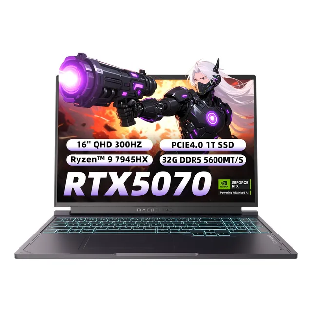 Rtx5070 Amd R9 7945hx Laptop Gamer Machenike L16s 32g 1t 16'