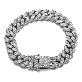 Pulseira Cravejada Ice Zircônia Prata 20 Cm - Pronta Entrega Pulseira Cravejada Ice Zircônia Prata 20 Cm - Pronta Entrega