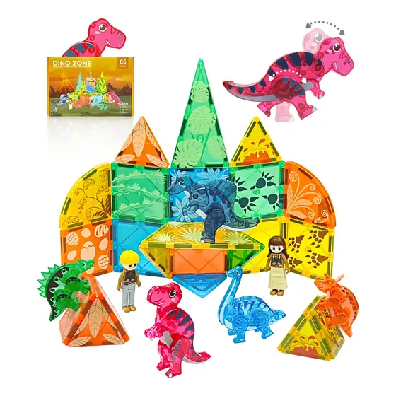 Bloques De Construcción Magnéticos De Dinosaurios Para Niños