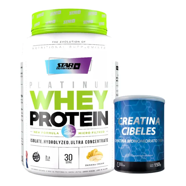 Proteina Star 2lb + Creatina Cibeles 150g Combo Muscular Gym
