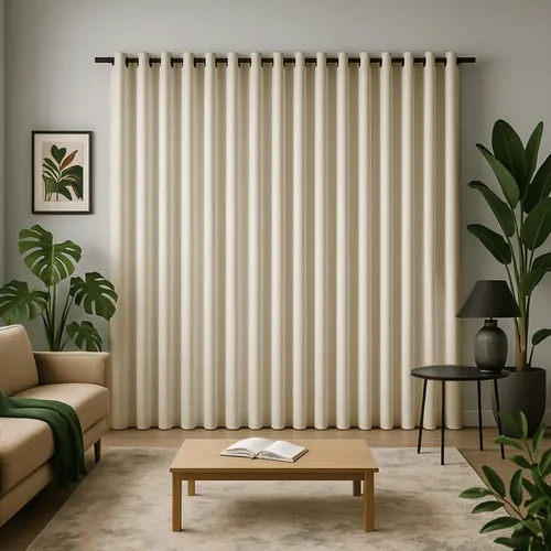 Curtains Topfinel Beige Velvet Blackout 213cm Long 2 Panels