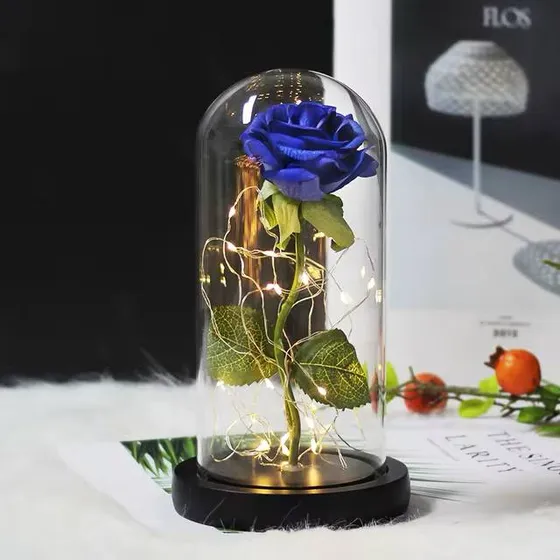 Flor Eterna Encapsulada Grande Con Luz Led