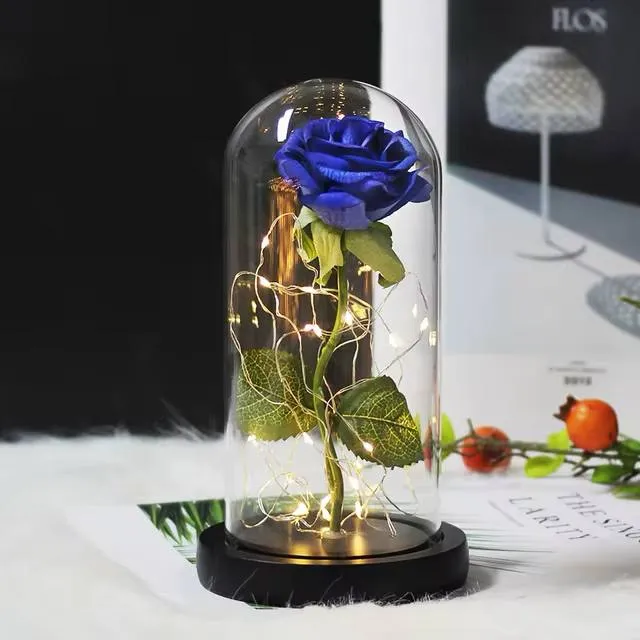 Flor Eterna Encapsulada Grande Con Luz Led