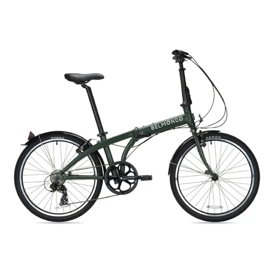 Bicicleta Plegable Belmondo 7+ Rodado 24 Color Verde mate Tamaño del cuadro Único