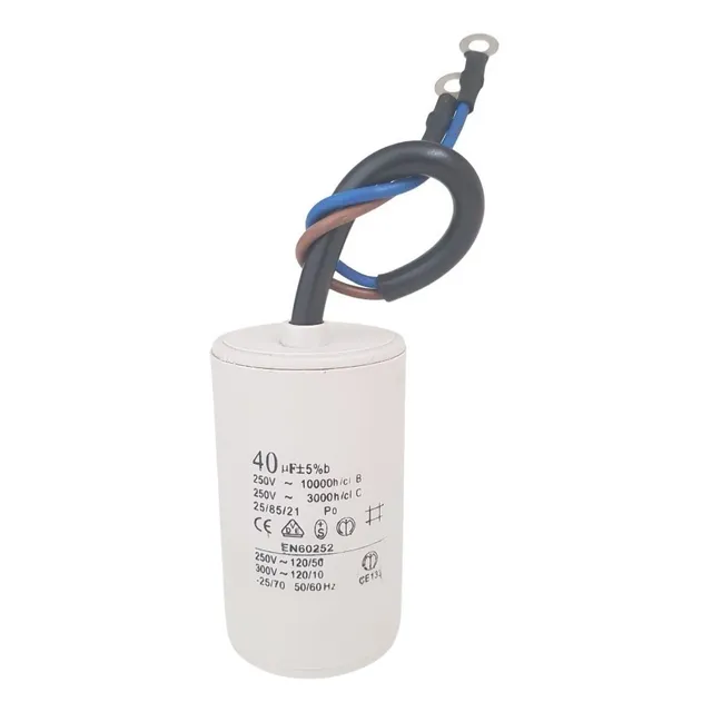 Capacitor Permanente 40uf +-5% 250vac 50/60hz Com 2 Fios