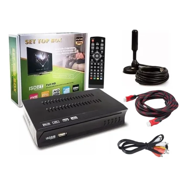 Decodificador/Receptor Smarty isdbt-T Kit ISBT Antena Clable 3M de terrestre con señal digital negro 220V