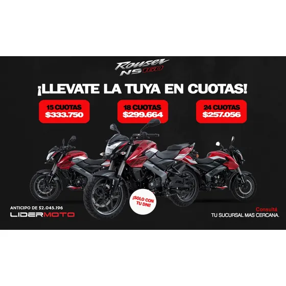 Bajaj Rouser Ns 160 Ug 2025 Anticipo Financiada Solo Con Dni