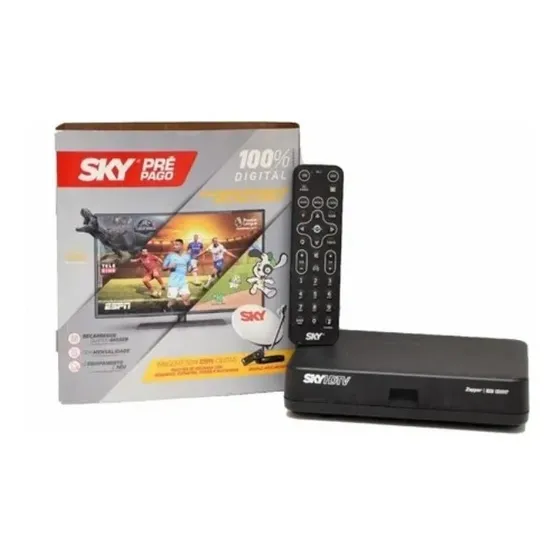 Receptor Sky Pré Pago Hd + Recarga 30 Dias C/ Globo Local