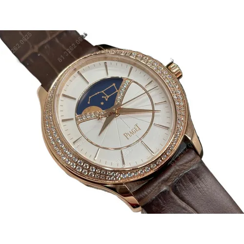 Piaget Reloj Mujer,diamantes Incrustados,correa Marrón