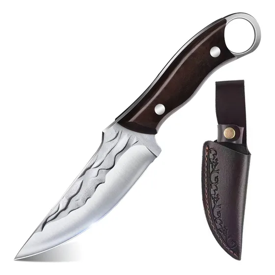Cuchillos De Caza De Hoja Fija 21.5 Cm Con Funda Para Campin