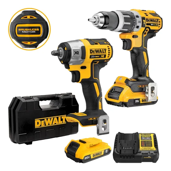 Combo Taladro Percutor 1/2 Llave De Impacto 3/8 20v Brushles