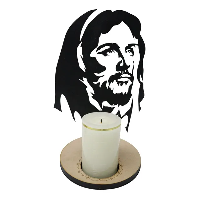 Porta Vela De Proyección De Rostro Jesús Con Túnica Grande