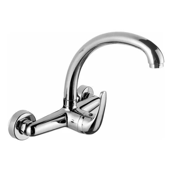 Griferia De Pared Cocina Monocomando Cromo Aqa
