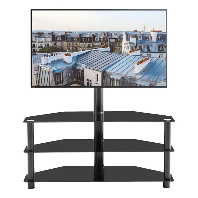 Soporte Tv Suelo Multifuncion Negro Ajustable Altura Adapta