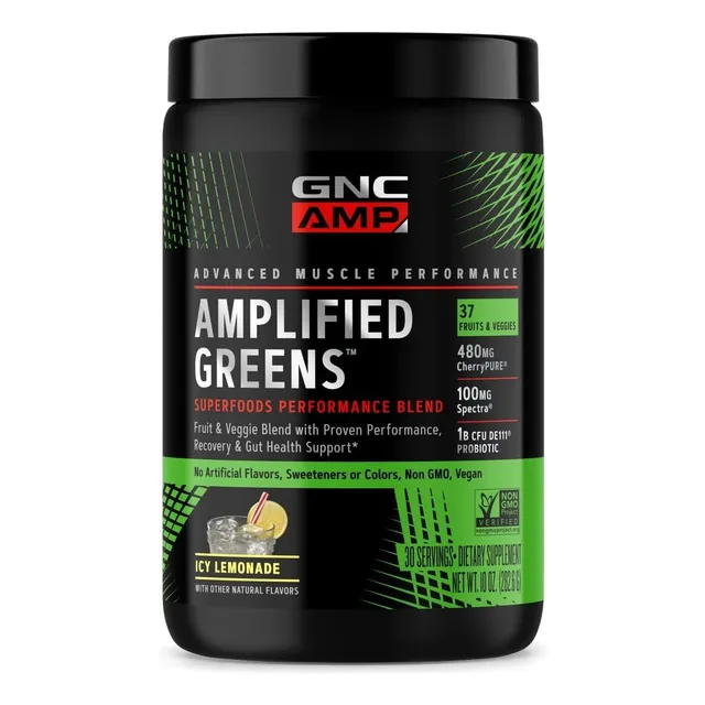 Superalimentos Verdes Amplificados Gnc Amp 282.6 G Limonada