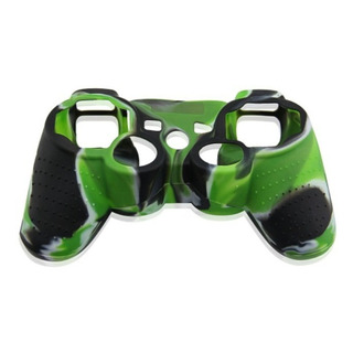 Funda Silicon Compatible Con Control Ps3 Verde Con Negro Funda Silicon Compatible Con Control Ps3 Verde Con Negro