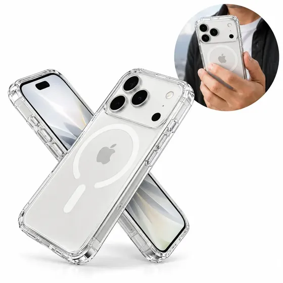 Funda / Carcasa Premium Marca Computech Para iPhone 18 Pro Antishock Antiamarileo Transparente con Mgsafe