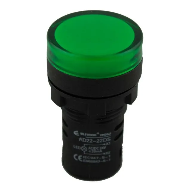 Piloto Ojo De Buey Luminoso Led Visor D 22mm 24v Verde