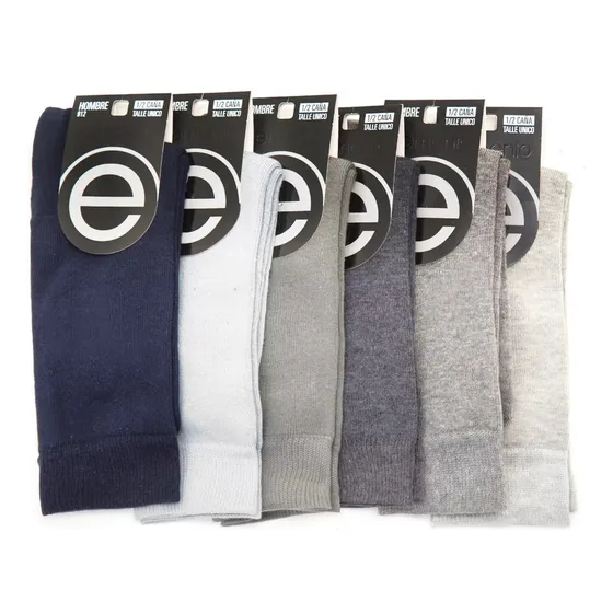 Medias Elemento Media Caña Hombre Pack X12 Pares