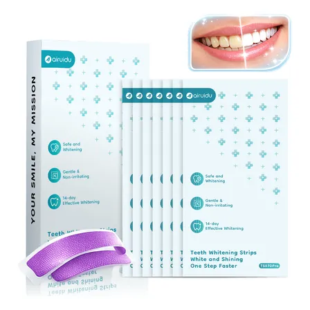 Tiras Blanqueadoras Dentales Airuidu 5d White 14 Piezas 7 Pares Whitestrips