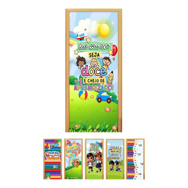 Capa Porta Decorativa Com Elástico 0,85x2,10 Volta As Aulas