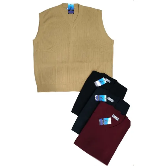 Chaleco Tejido Esc V  Talles Especiales Grandes Sweater 