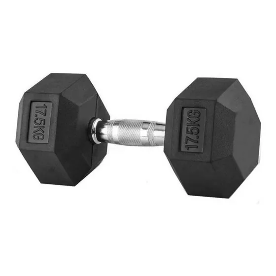 Mancuerna Fija Pesa Engomada Hexagonal 17.5 Kg Jbh Color Negro