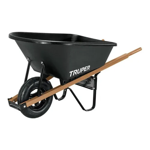 Carretilla Concha Plástica 6 Ft3 Neumática B/madera, Truper