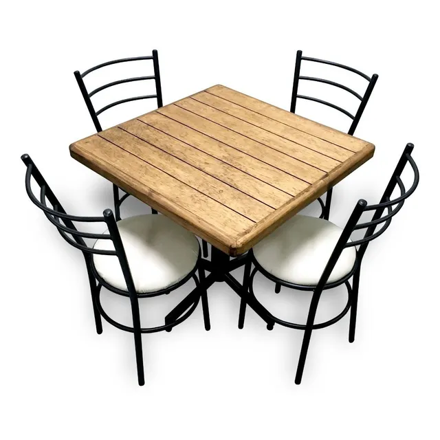 Mesa De Madera Sillas Para Restaurante Cafetería Bar Lounge Color A ELEGIR