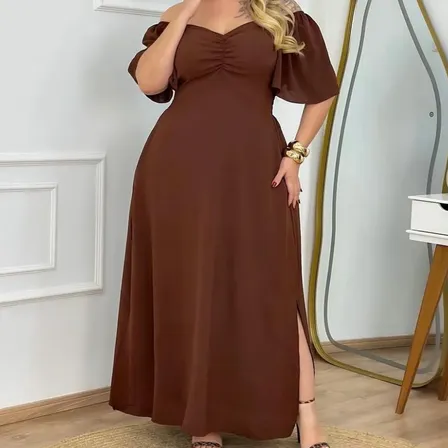 Vestido Feminino Longo Plus Size Festa Chique Elegante Luxo