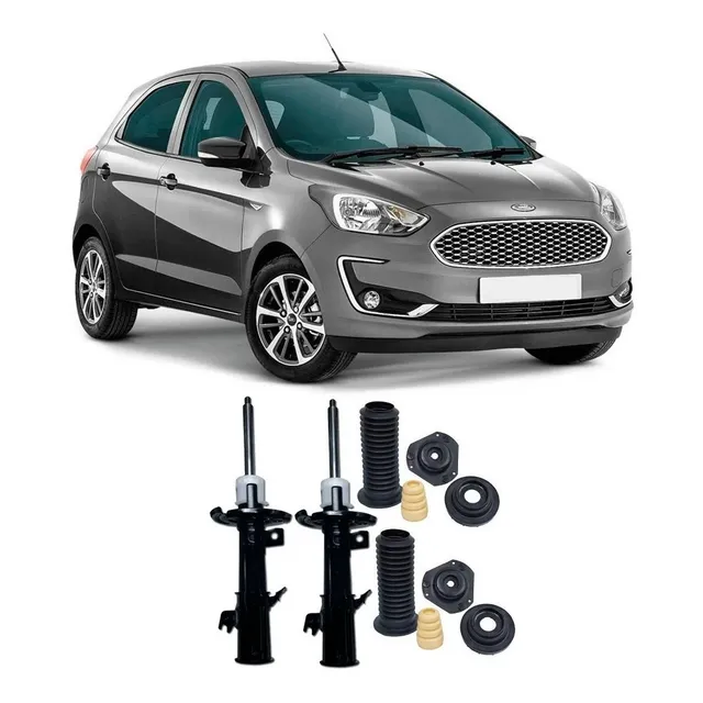 02 Amortecedores + 02 Kits Ford Ka Dianteiro 2015 Até 2019
