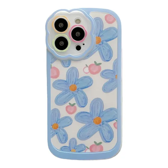 New Funda De Teléfono De Daisy De Silicona For iPhone 2pcs