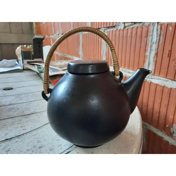 Pava De Ceramica Con Mimbre Ideal Adorno