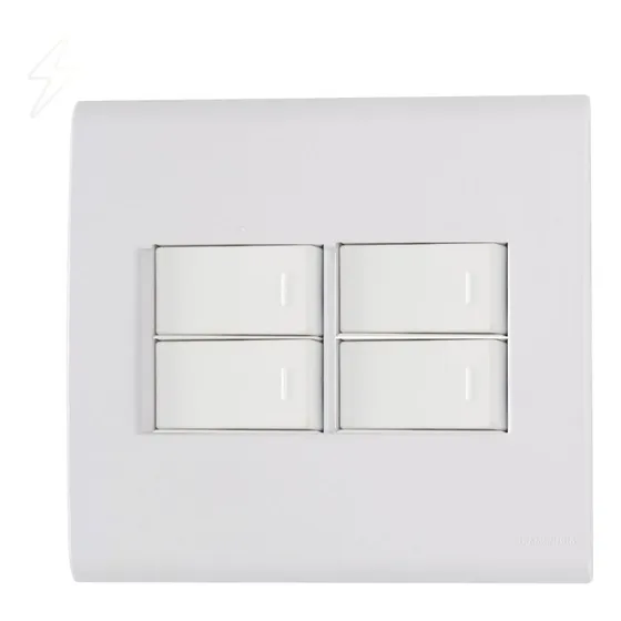 Cj 4 Interruptores Simples 4x4 Liz Branca Tramontina